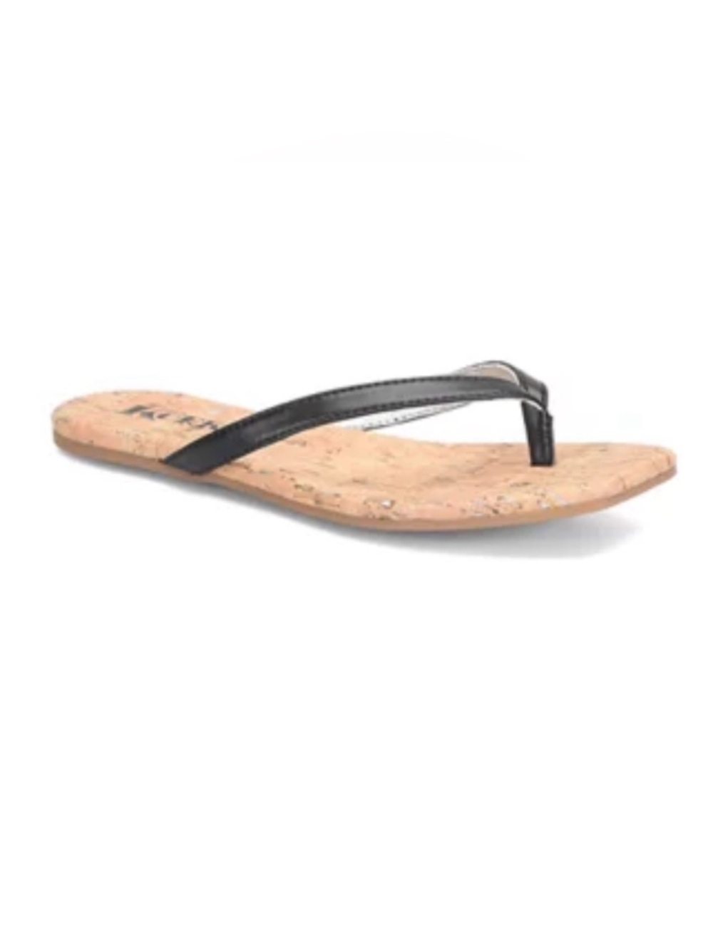Korks Winnie Black Cork Flip Flop Sandals - Picture 2 of 5